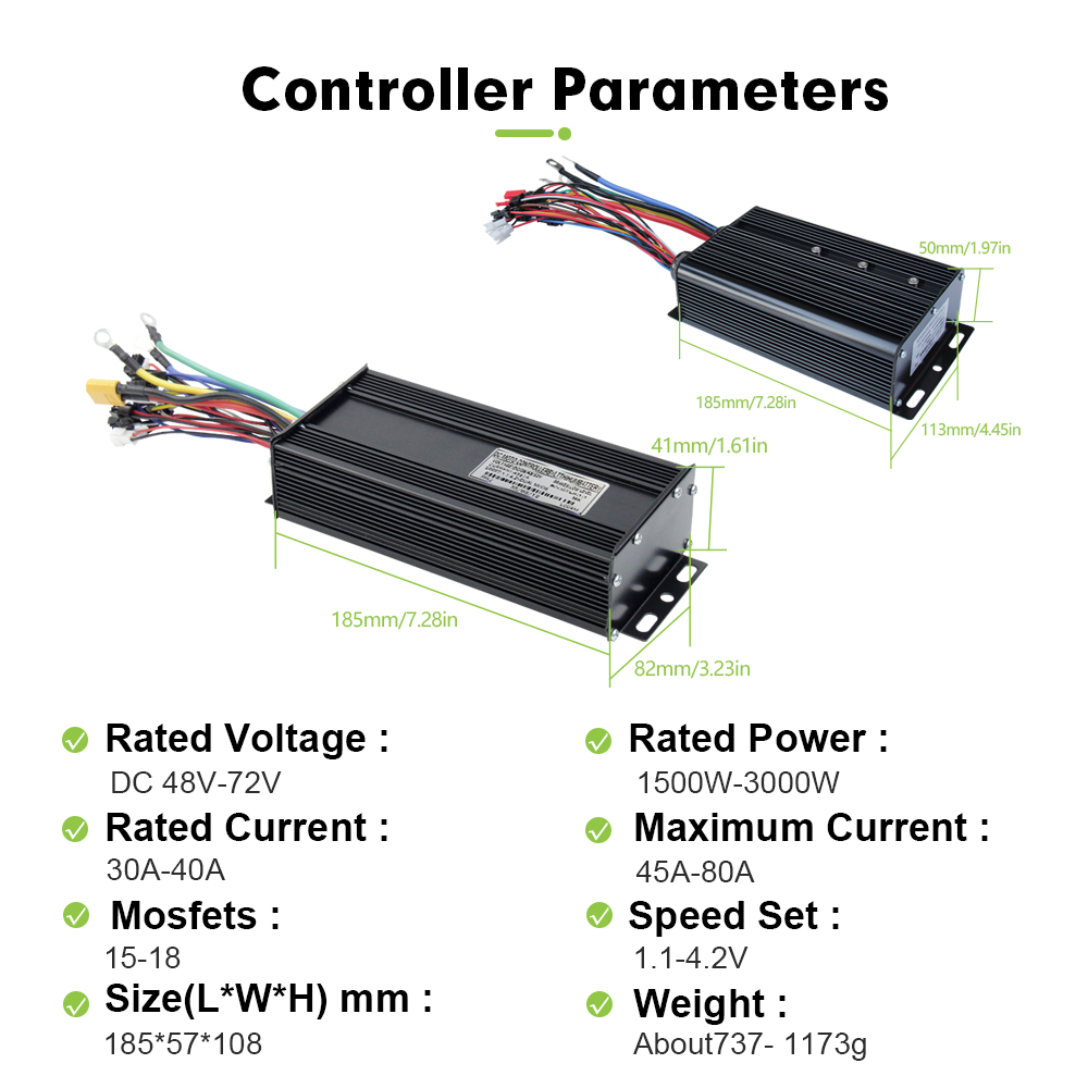 E-bike 3Mode 48V 52V 60V 72V 4 - Sine Wave Controller 48V 72V 80A review and price