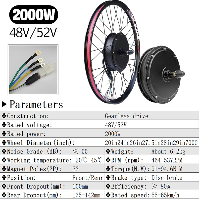 MTX 48V52V 2000W Ebike Motor W - Ebike Conversion Kit 72V 3000W review and price